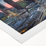 Art deco poster featuring geometric patterns and metallic gold and black colors on acrylic print.