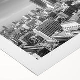 Art deco poster featuring geometric patterns and metallic gold and black colors on canvas.