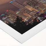 Art deco poster featuring geometric patterns and metallic gold accents on a black background.