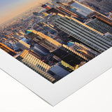 Art deco poster featuring geometric patterns in gold and black, ideal for dining room or bathroom wall art.