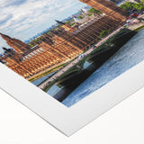 Art deco poster featuring geometric patterns in gold and black, suitable for dining room or bathroom wall art.