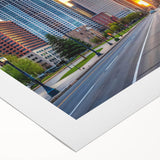 Art deco poster featuring geometric patterns and metallic gold and black colors on canvas.