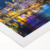 Art deco poster featuring geometric patterns and metallic gold and black tones, printed on canvas.