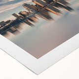 Art deco poster featuring symmetrical shapes in black and gold, suitable as classy bathroom wall art.