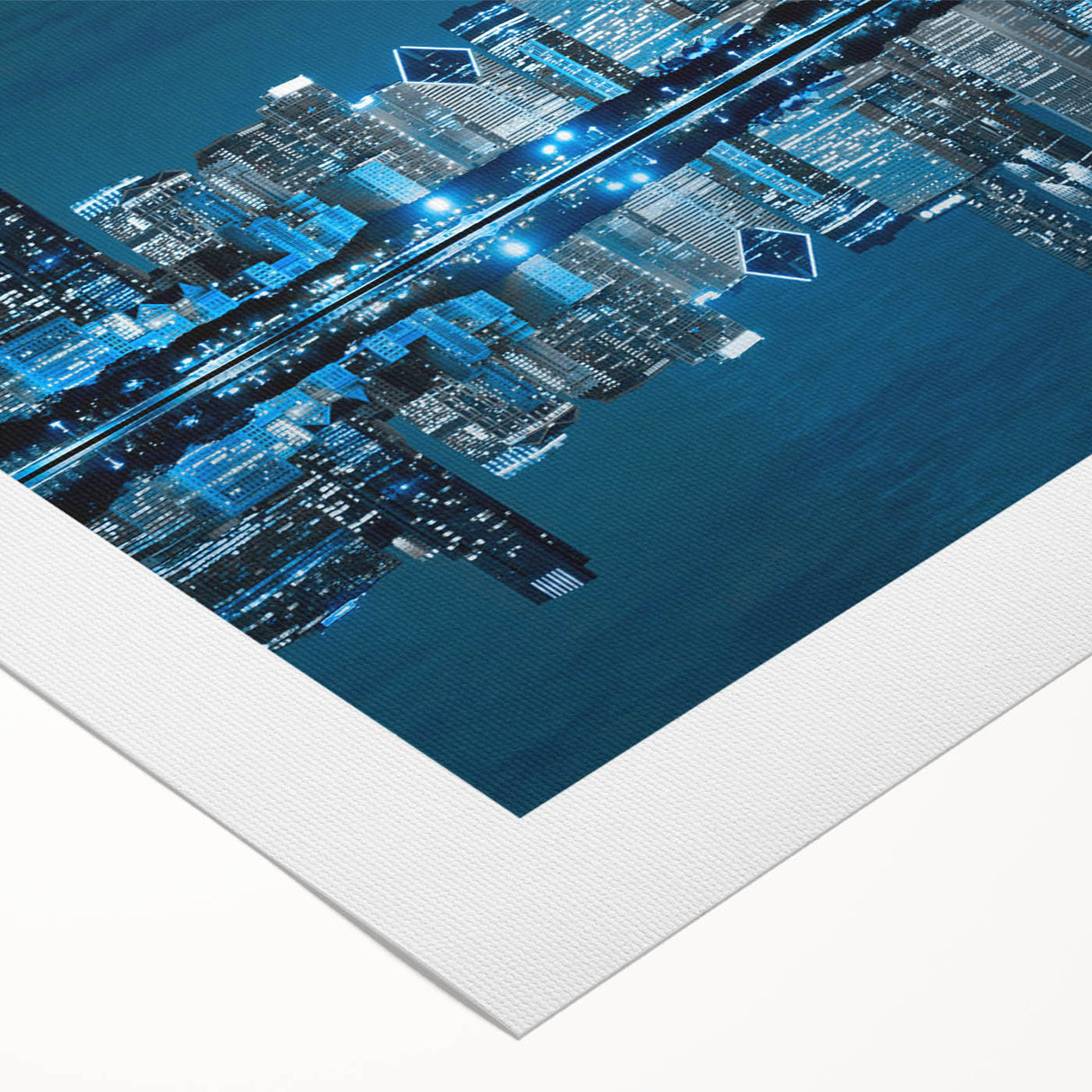 Art deco poster featuring geometric shapes and metallic colors on canvas, suitable for dining room or bathroom wall art.