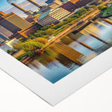 Art deco poster featuring geometric patterns in black and gold, ideal for dining room or bathroom wall art.