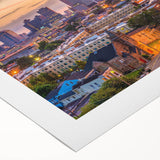 Art deco poster featuring geometric shapes in gold and black tones, ideal for dining room wall art.