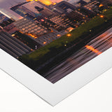 Art deco poster featuring geometric patterns in gold and black, ideal for dining room or bathroom wall art.