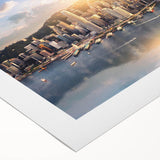 Art deco poster featuring geometric patterns in gold and black, suitable for dining room or bathroom wall art.