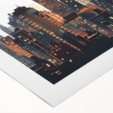 Art deco poster featuring geometric patterns in gold and black, ideal for dining room or bathroom wall art.