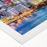 Art deco poster featuring geometric patterns in gold and black, ideal for dining room or bathroom wall art.