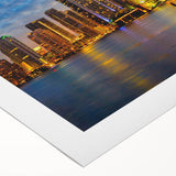 Art deco poster featuring a geometric pattern in black and gold, printed on canvas.