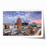 Extra large canvas print featuring a detailed floral design in pastel pink and green shades.