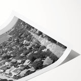 Extra large wall art featuring line art flowers in black on a white canvas, ideal for large living room decor.