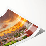 Extra large wall art featuring line art flowers in black on white canvas, ideal for large living room wall decor.