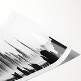 Extra large wall art featuring line art flowers in black on a white canvas, ideal for large living room decor.
