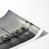 Extra large wall art featuring line art flowers in black on a white canvas, ideal for large living room wall decor.