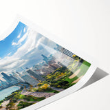 Extra large wall art featuring black line art flowers on a white background, ideal for large living room decor.