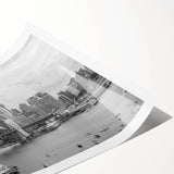 Extra large wall art featuring black line art flowers on a white canvas, ideal for large living room decor.