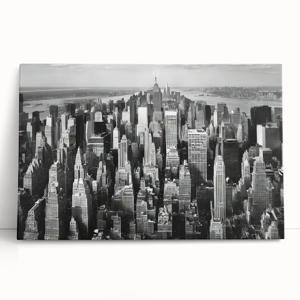 Large black and white acrylic print of assorted kitchen utensils, ideal for kitchen wall art.