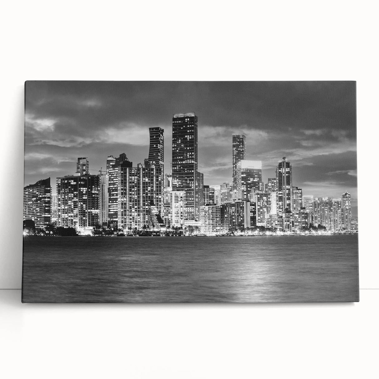 Large black and white abstract print on canvas, featuring dynamic brush strokes, ideal for kitchen wall art.