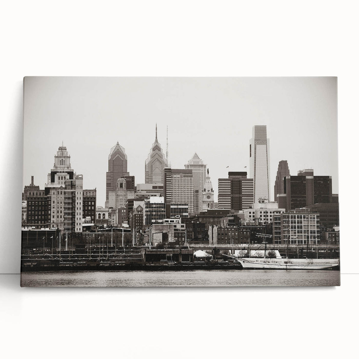 Large black and white acrylic print of assorted kitchen utensils, ideal for kitchen wall art.