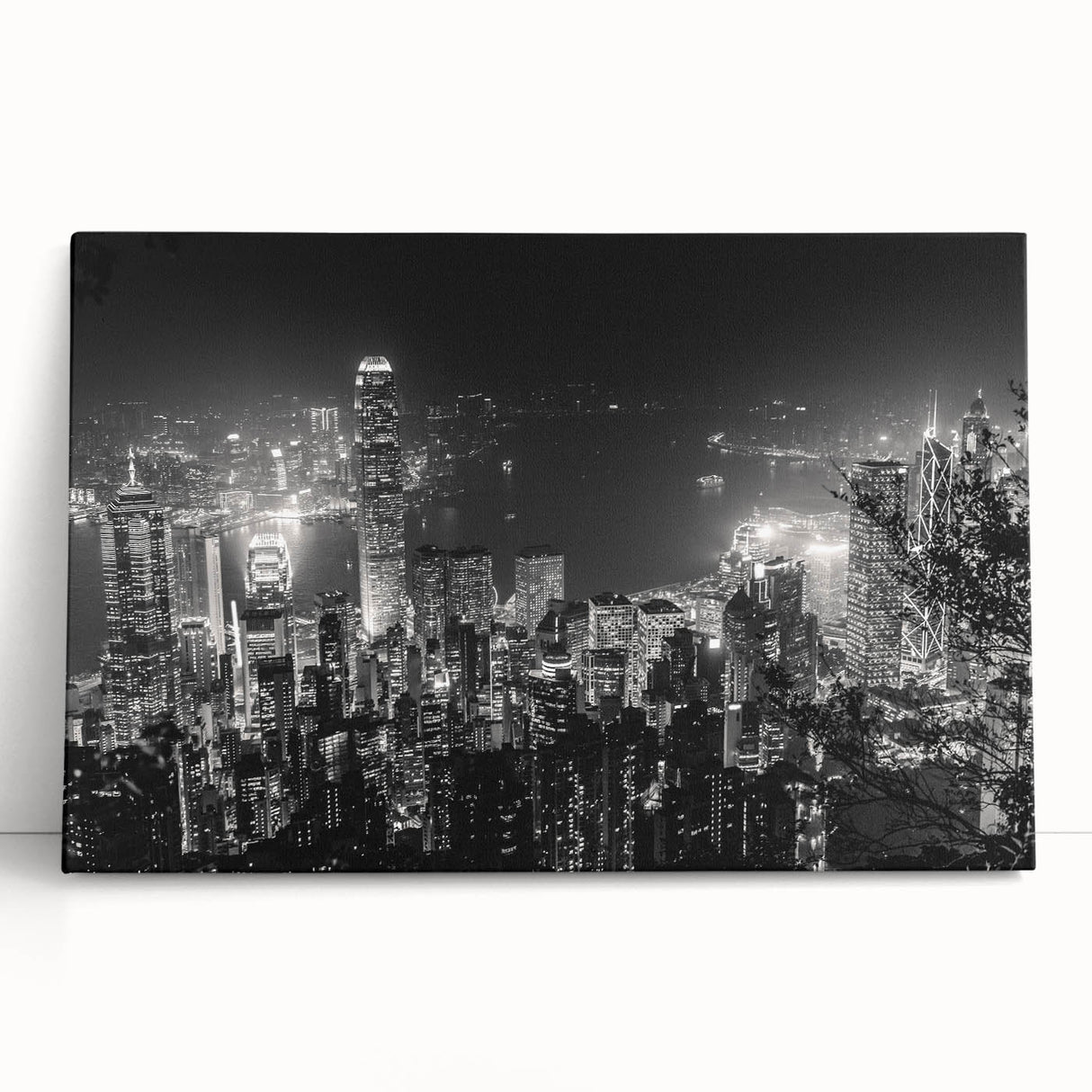 Large black and white abstract print on canvas, featuring dynamic brush strokes, ideal for kitchen wall art.