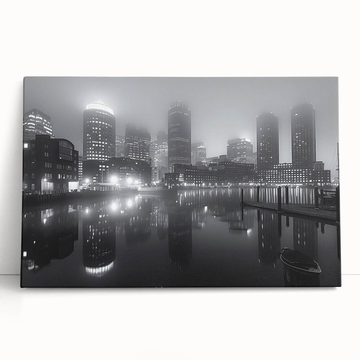 Large black and white abstract canvas print, featuring dynamic brush strokes, ideal for kitchen wall art.