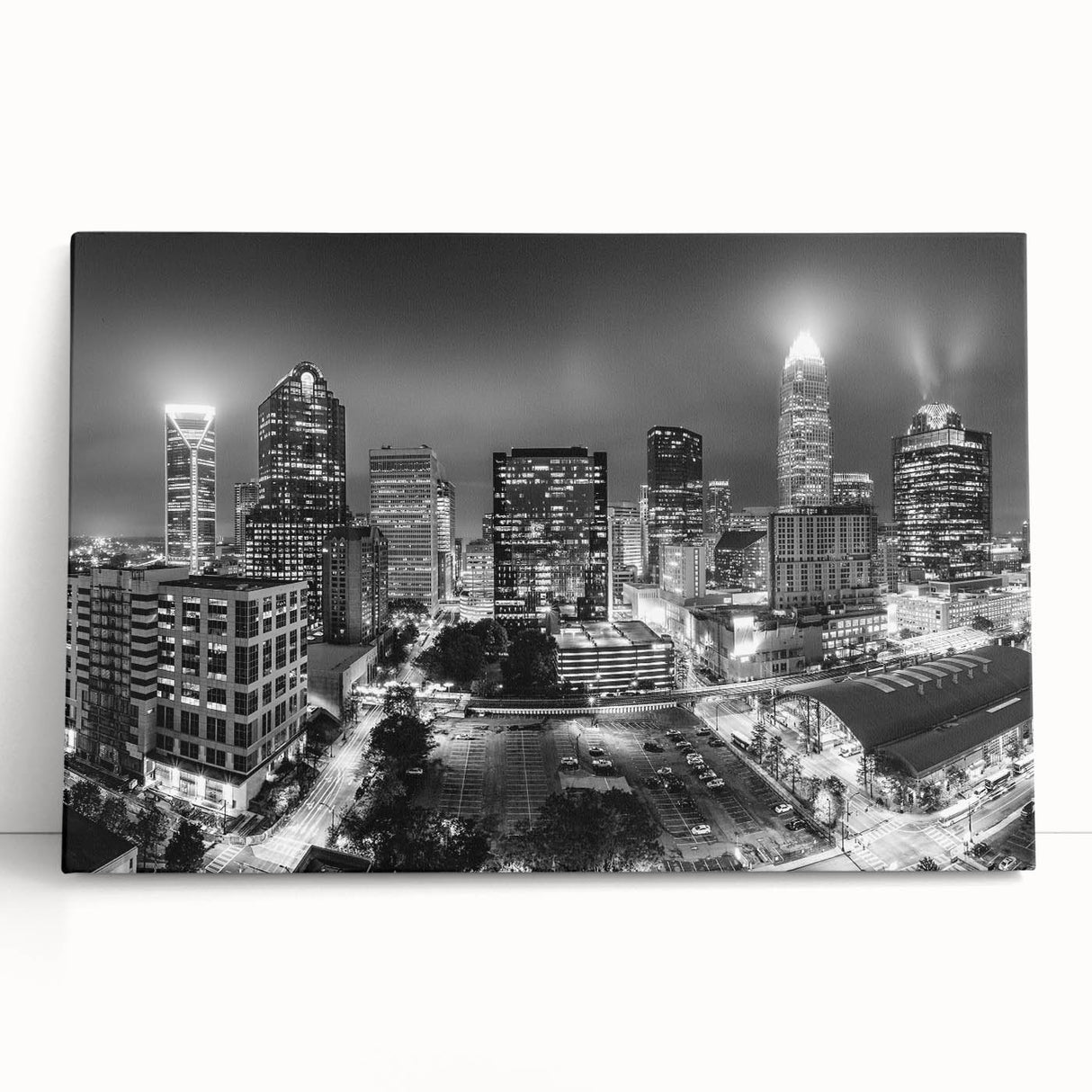 Large black and white abstract canvas print, ideal for kitchen wall art with bold geometric patterns.