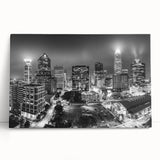 Large black and white abstract canvas print, ideal for kitchen wall art with bold geometric patterns.