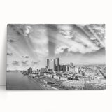 Large black and white abstract acrylic print, ideal for kitchen wall art.