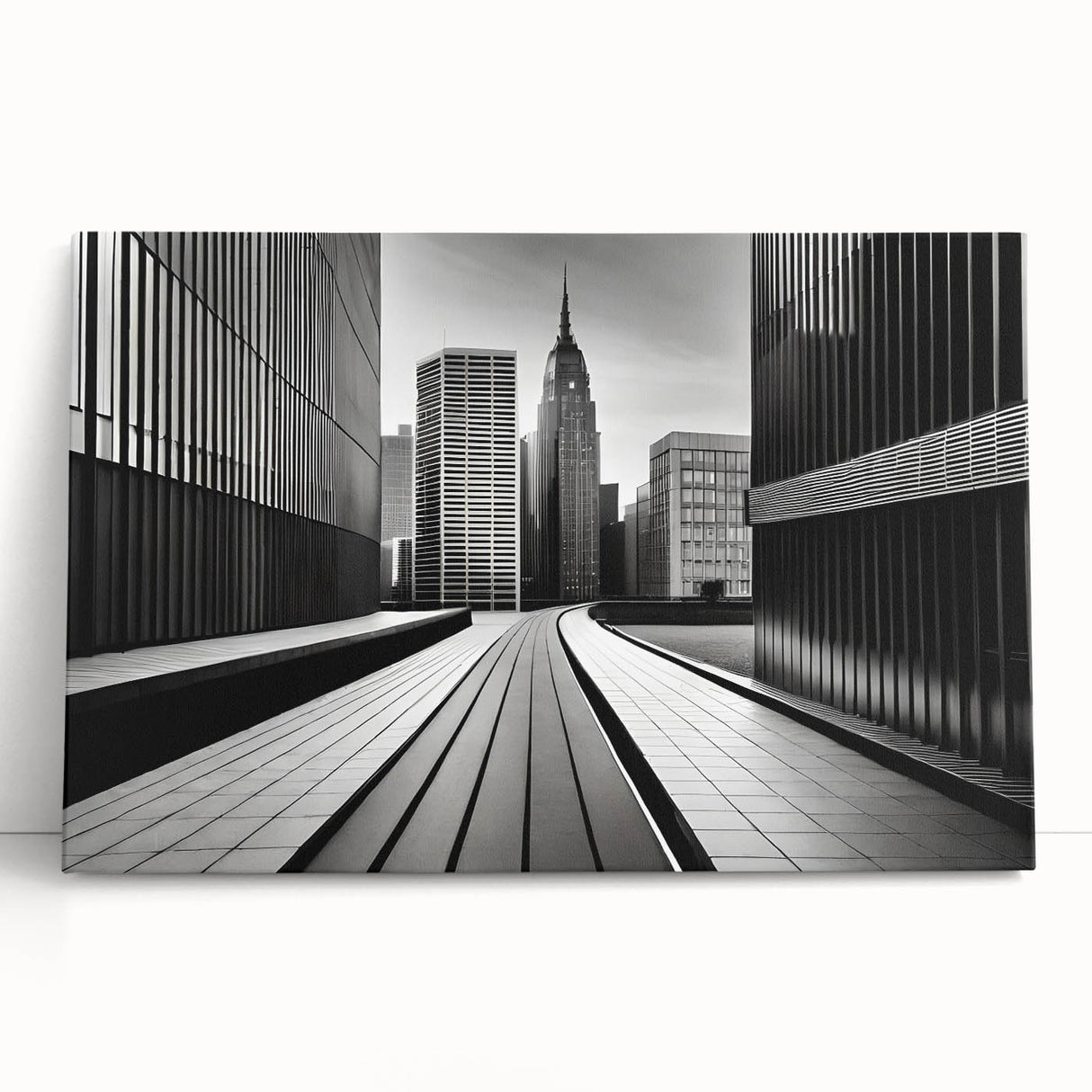 Large black and white abstract acrylic print, ideal for kitchen wall art.