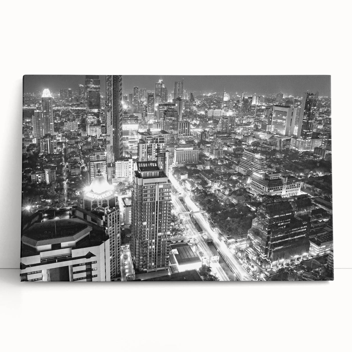 Large black and white abstract acrylic print, ideal for kitchen wall art.