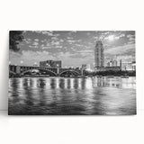 Large black and white acrylic print of a coffee cup, ideal for kitchen wall art.