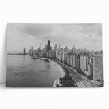 Large black and white abstract print on canvas, featuring dynamic brush strokes, ideal for kitchen wall art.