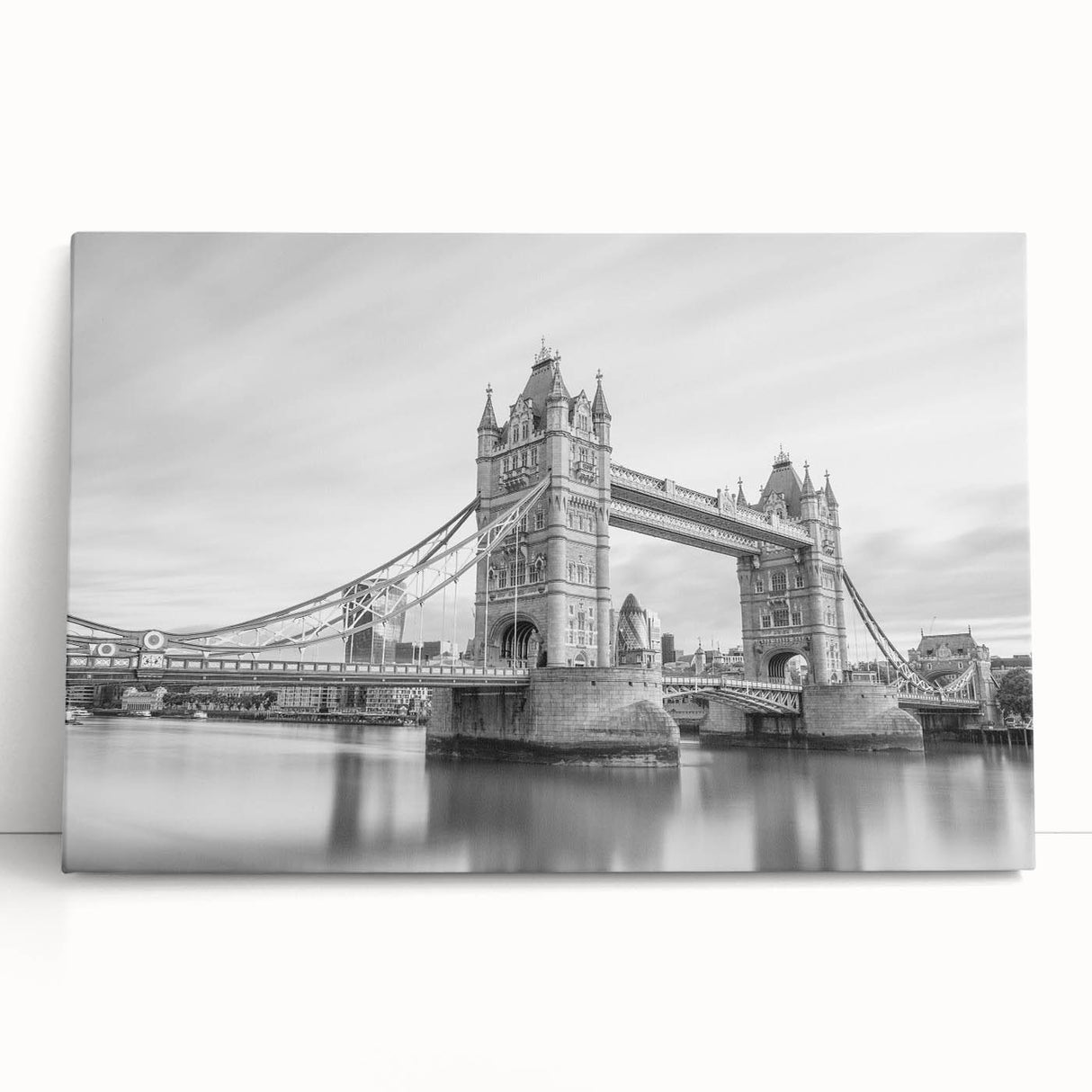 Large black and white abstract canvas print, ideal for kitchen wall art with a minimalist design.