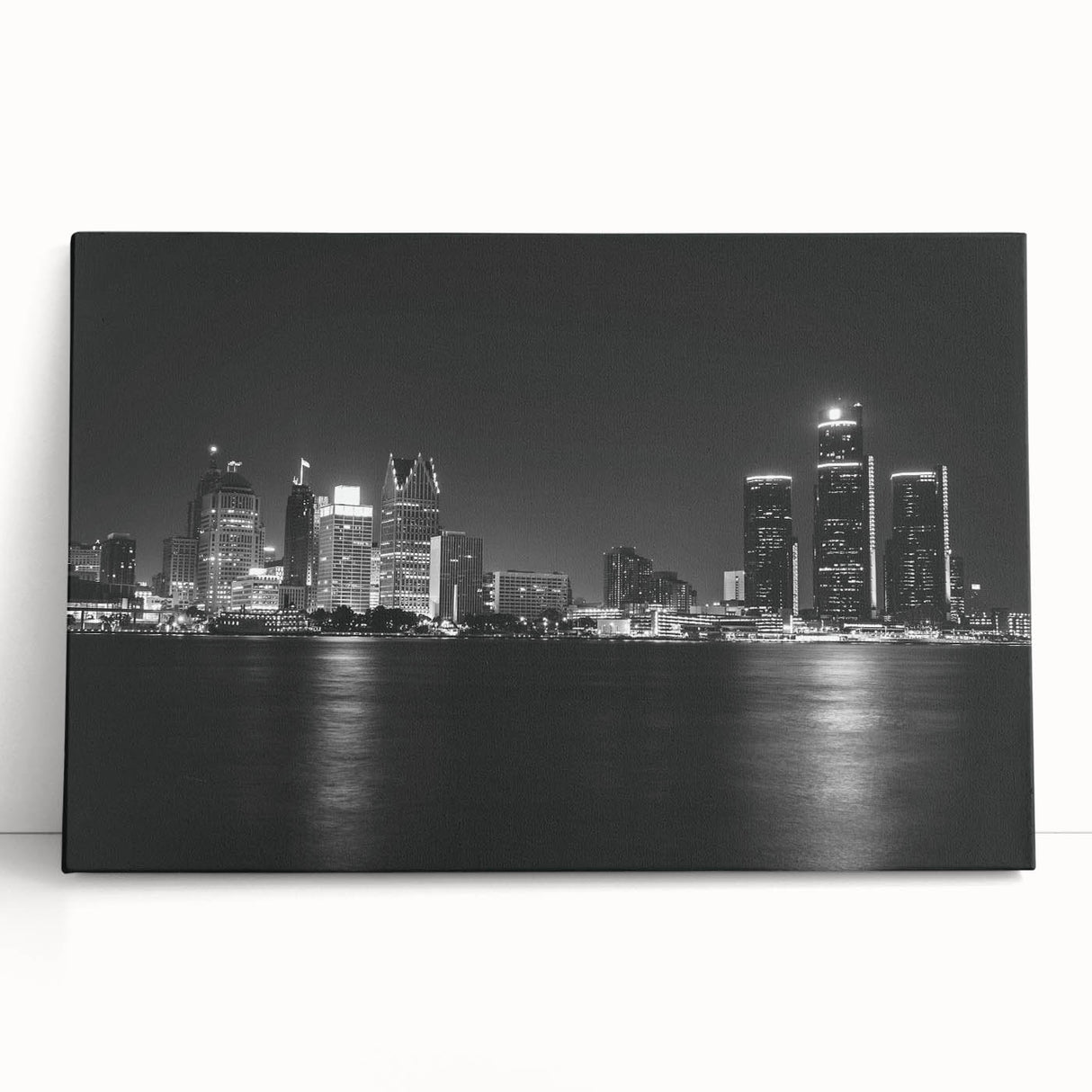 Large black and white abstract canvas print, ideal for kitchen wall art with minimalist design.