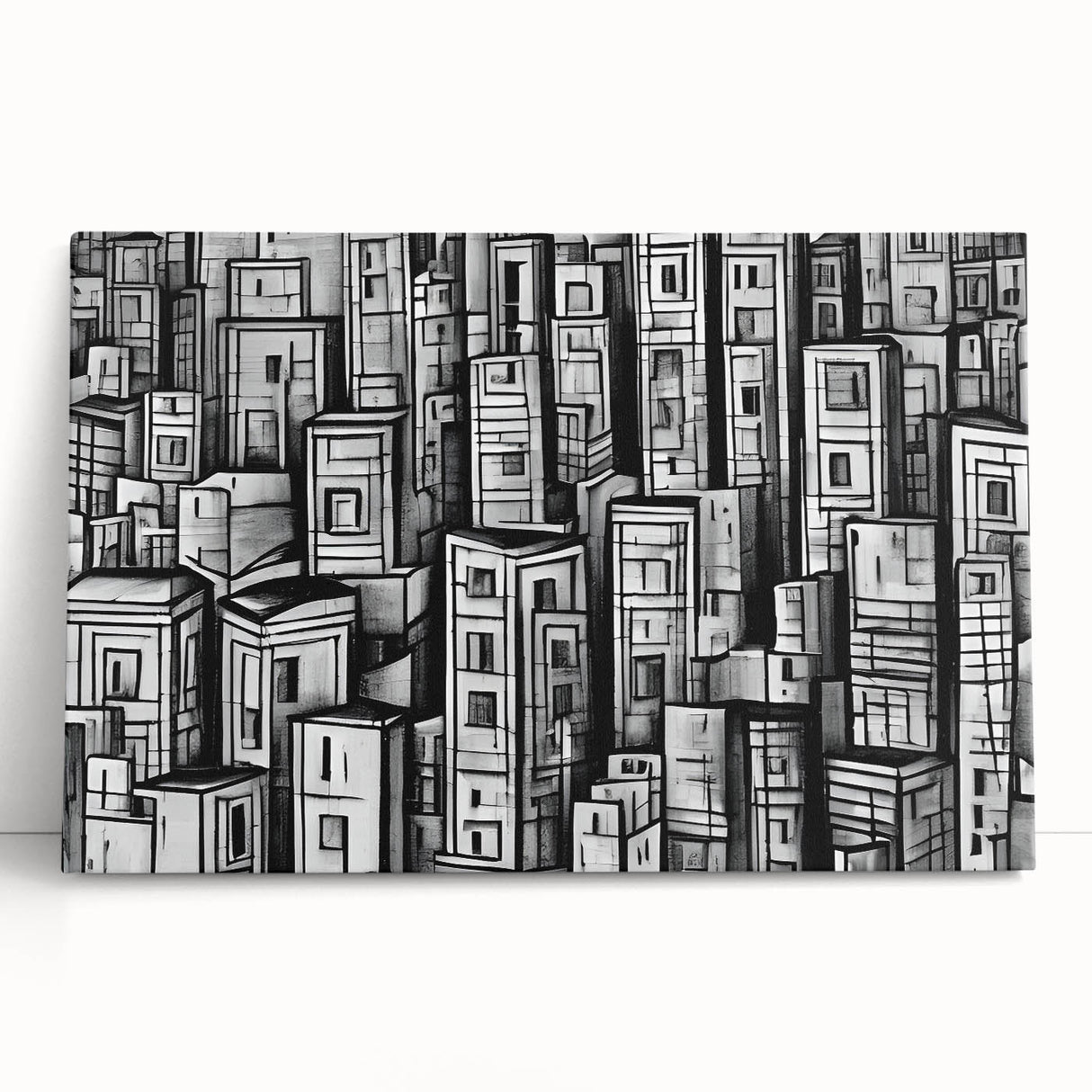 Large black and white acrylic print of assorted kitchen utensils, ideal for kitchen wall art.