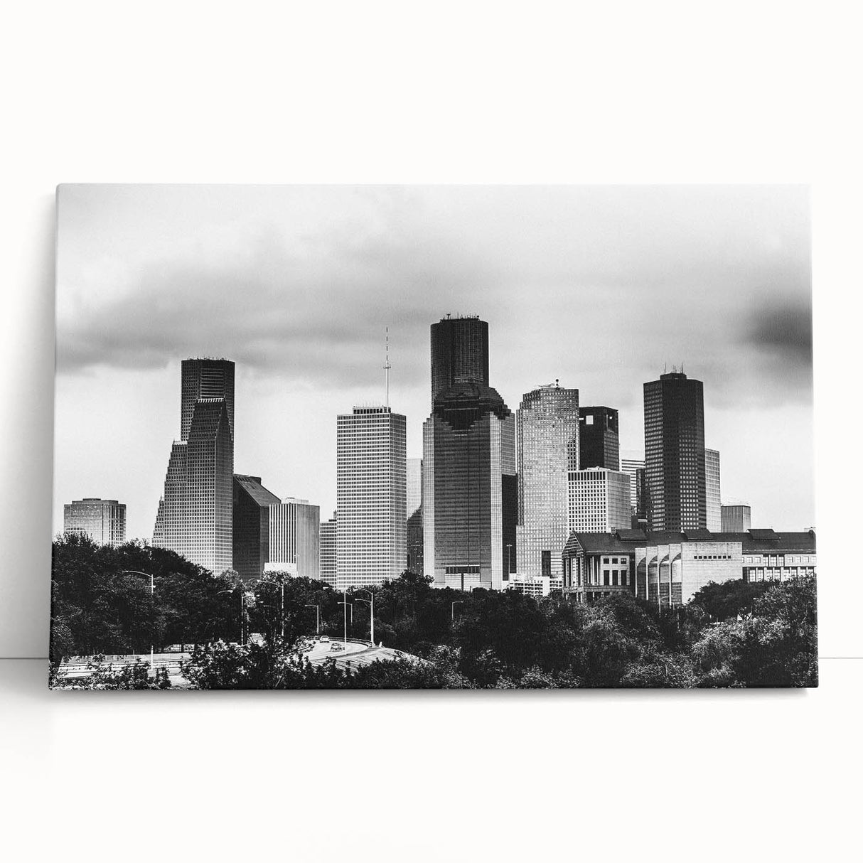 Large black and white acrylic print of assorted kitchen utensils, suitable for kitchen wall art.
