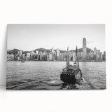 Large black and white abstract canvas print, ideal for kitchen wall art with a minimalist design.