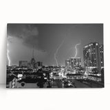 Large black and white abstract print on canvas, featuring fluid shapes, ideal for kitchen wall art.
