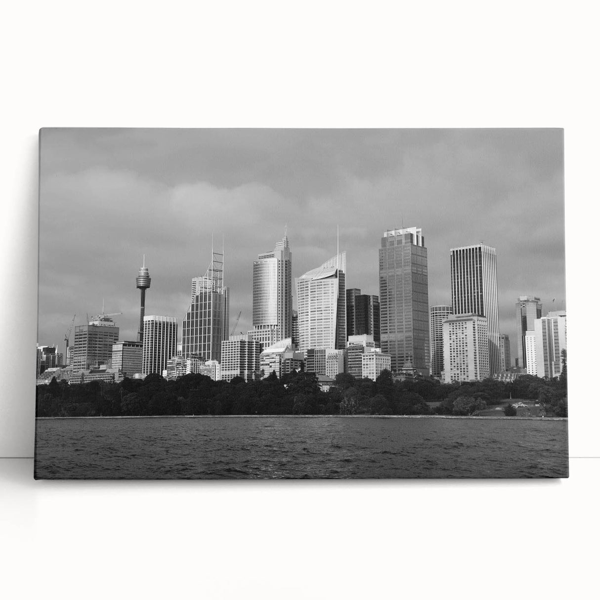 Large black and white abstract canvas print, featuring dynamic swirl patterns, ideal for kitchen wall art.
