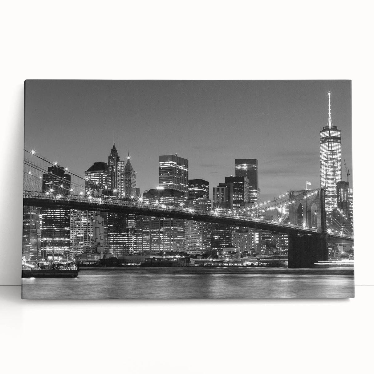 Large black and white acrylic print of assorted kitchen utensils, ideal for kitchen wall art.