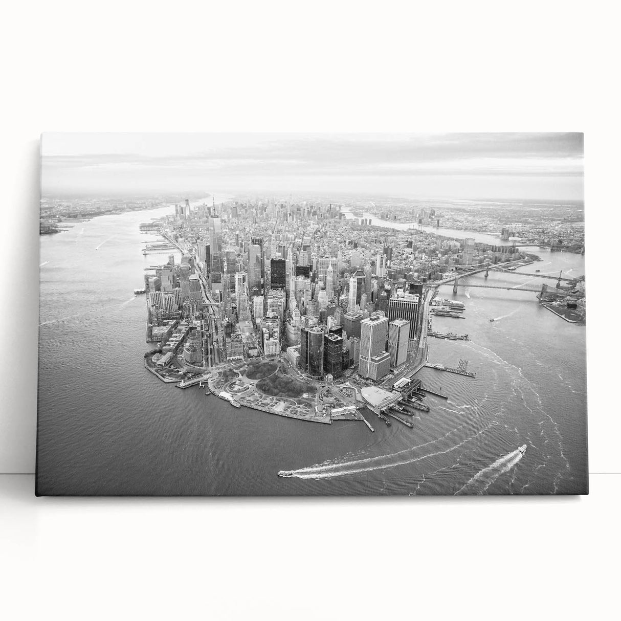 Large black and white abstract canvas print, ideal for kitchen wall art with bold monochromatic tones.