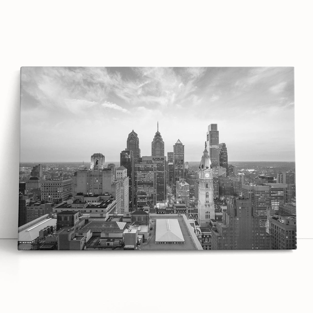 Large black and white abstract print on canvas, ideal for kitchen wall art.