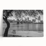 Large black and white abstract art on canvas, suited for kitchen wall art.