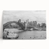 Large black and white abstract canvas print, ideal for kitchen wall art.