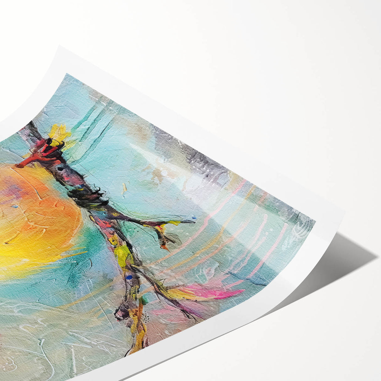 Rolled canvas print showcasing vibrant African tribal art, featuring intricate patterns and colors, securely packaged in a durable cardboard tube for safe delivery.