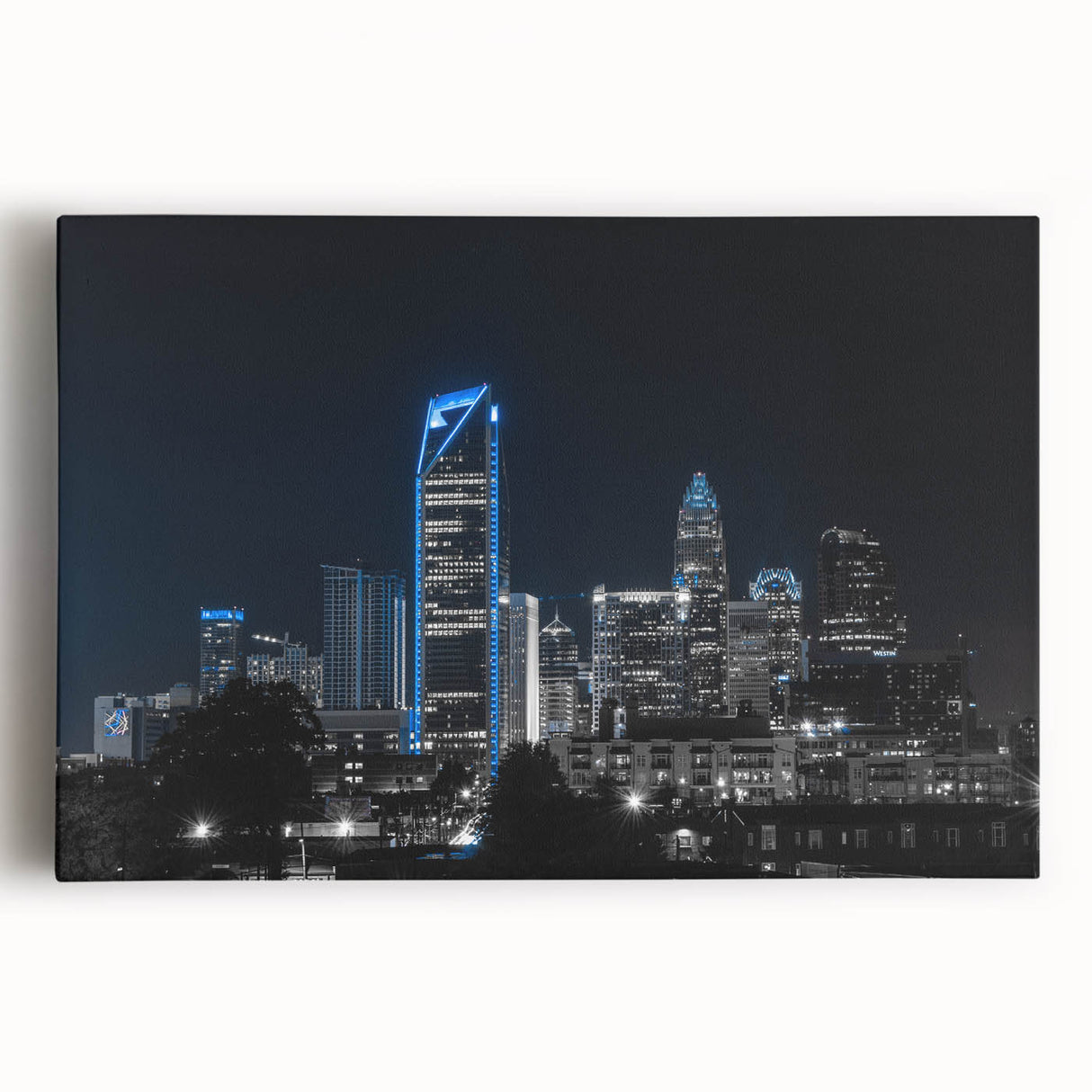 Large black and white abstract acrylic print, ideal for kitchen wall art or bedroom ambiance.