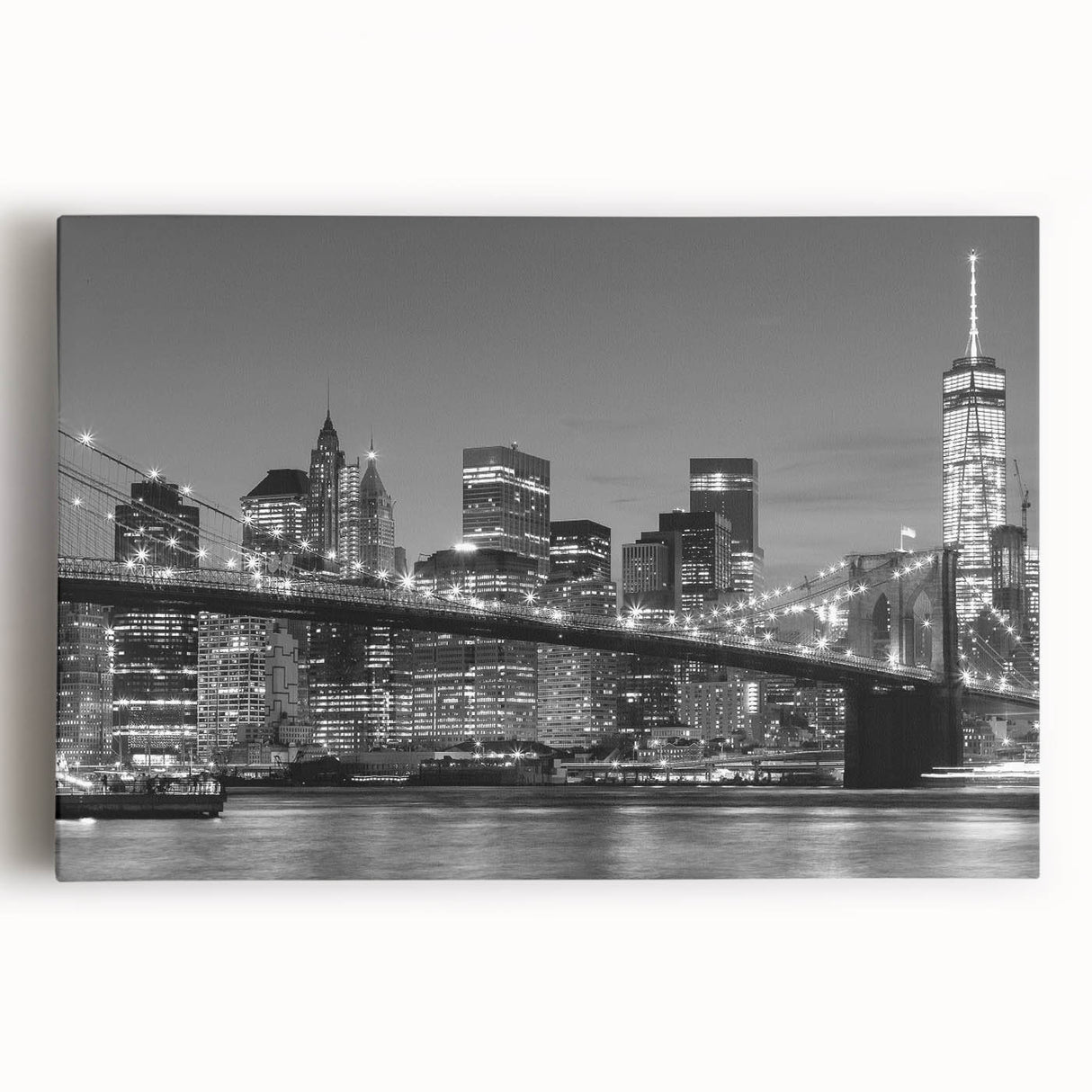 Black and white abstract design on large canvas, ideal for kitchen wall art or bedroom ambiance.